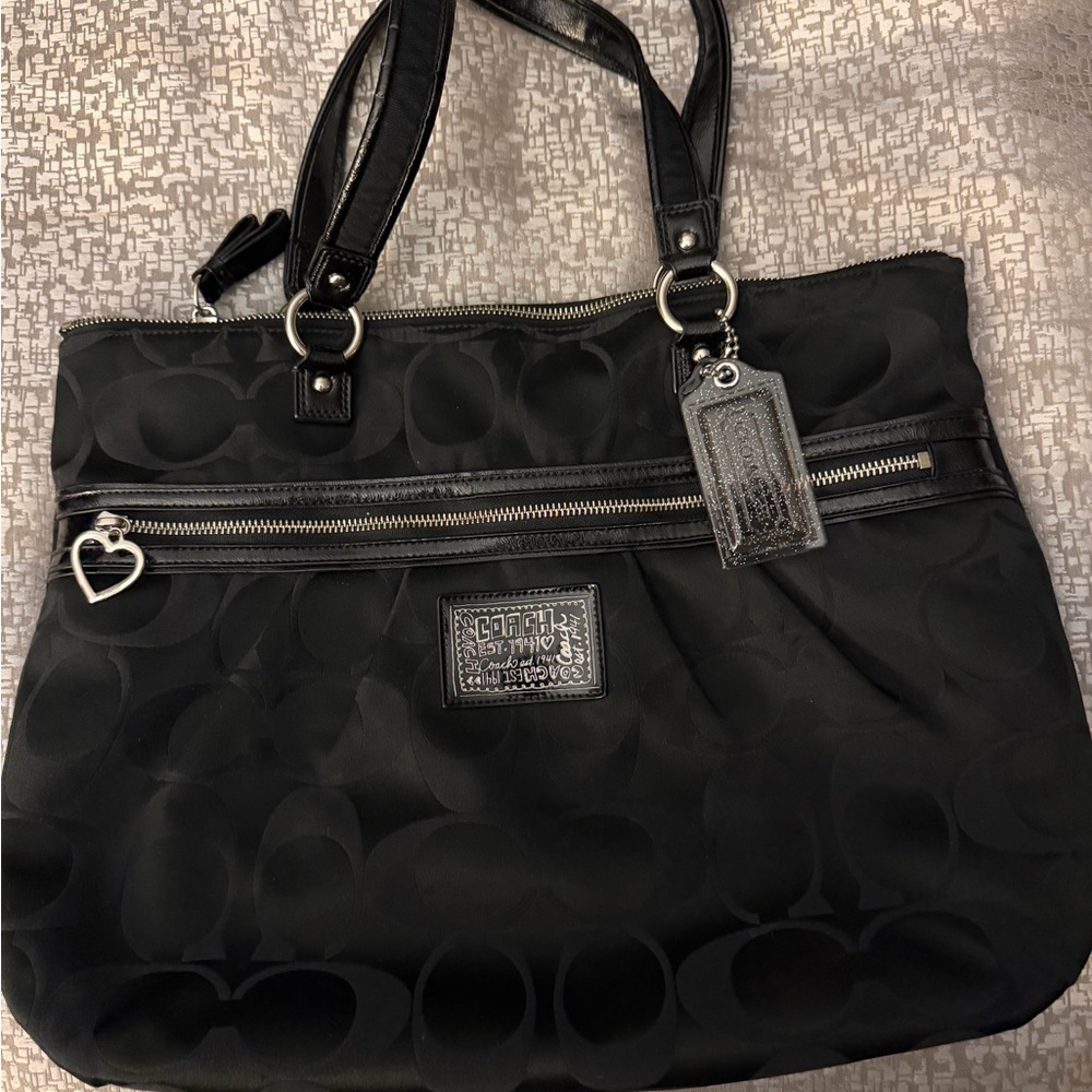 Coach Black Signature Tote Bag